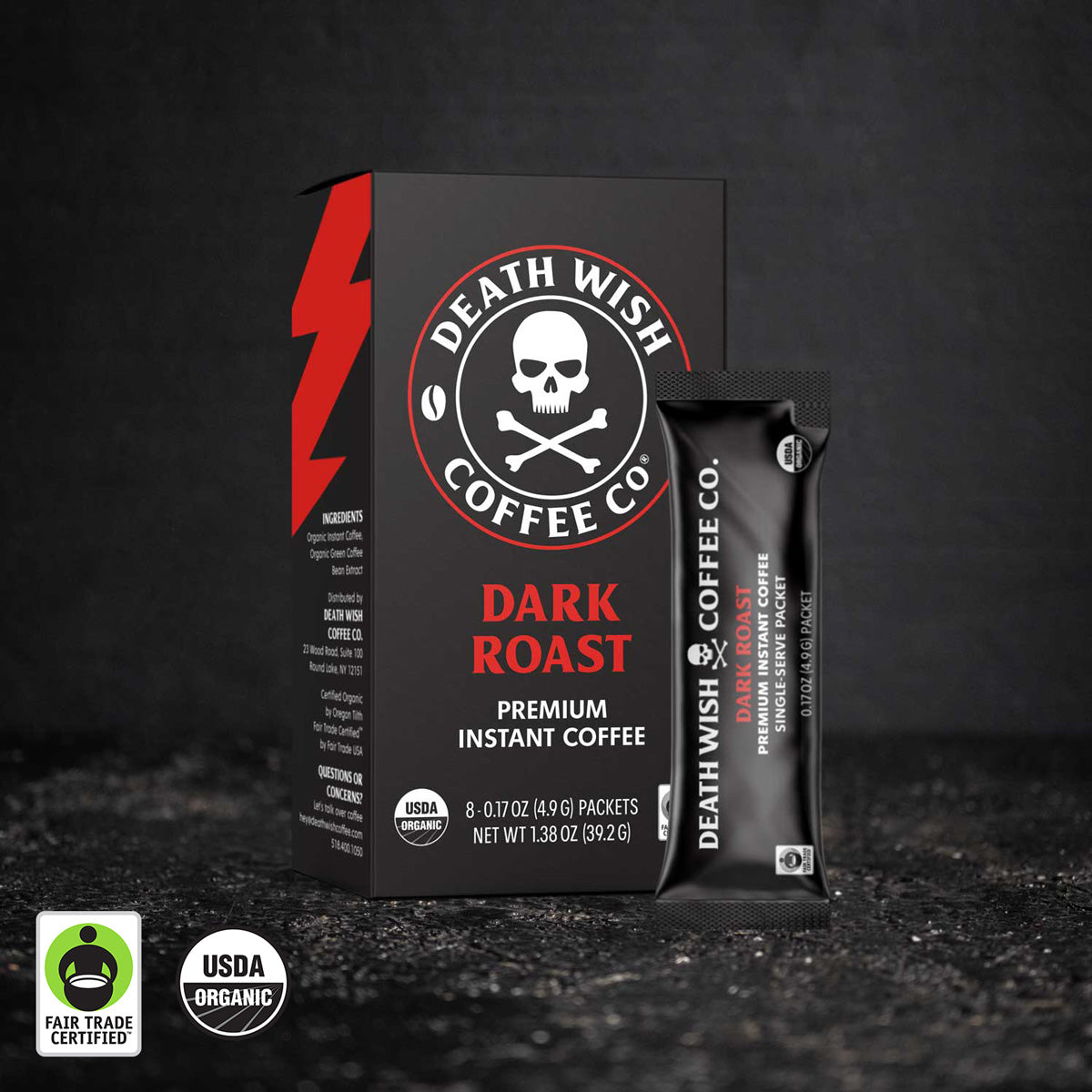 Death Wish Coffee Dark Roast Premium Instant Coffee