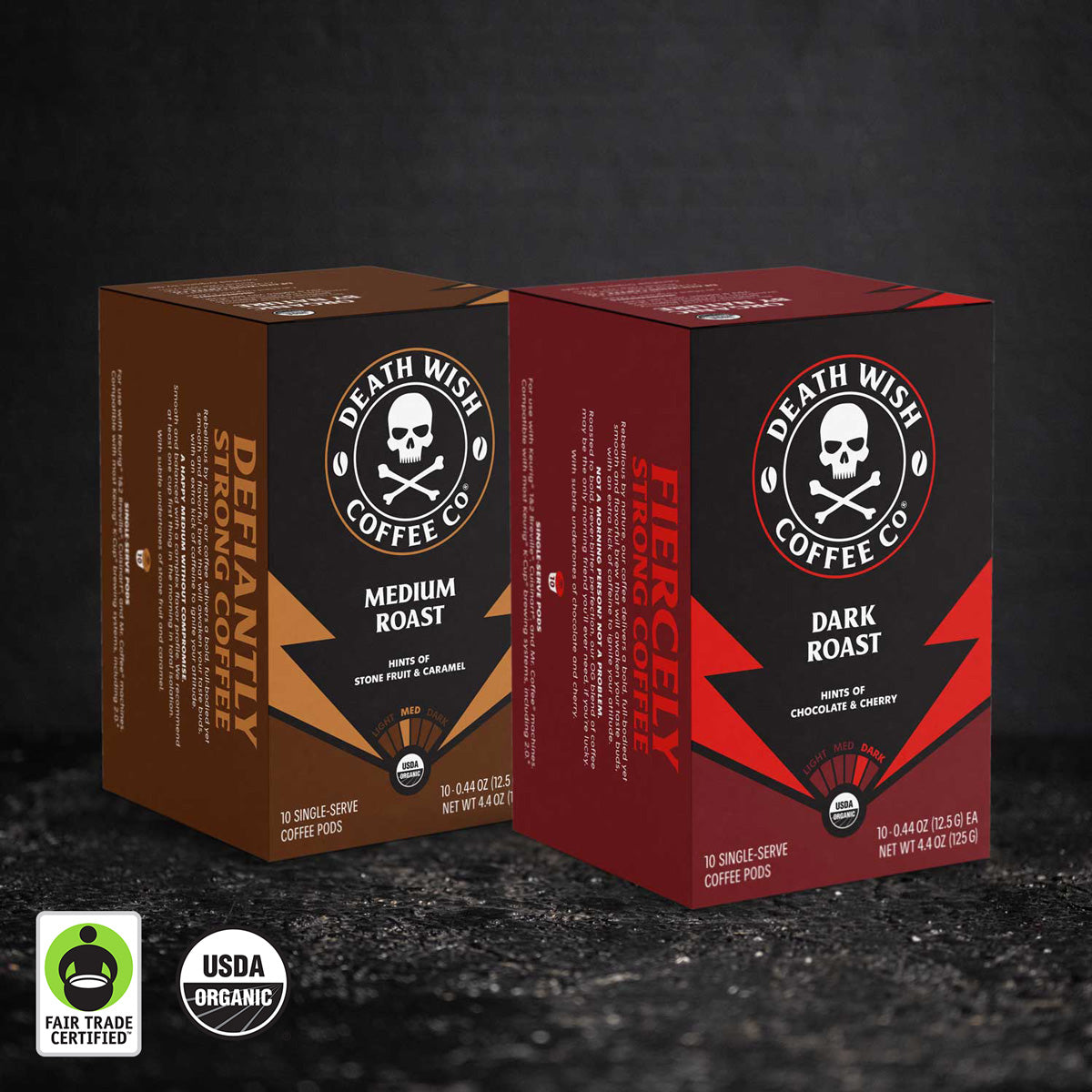 Death Wish Coffee Dark Roast + Medium Roast Death Cup Bundle
