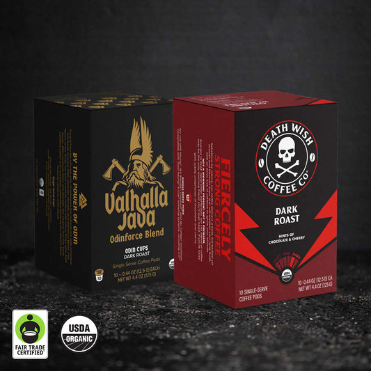Death Wish Coffee Dark Roast + Valhalla Java Death Cup Bundle
