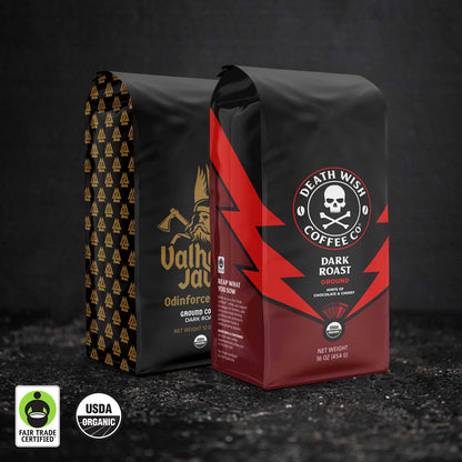 Death Wish Coffee Dark Roast + Valhalla Java Ground Bundle