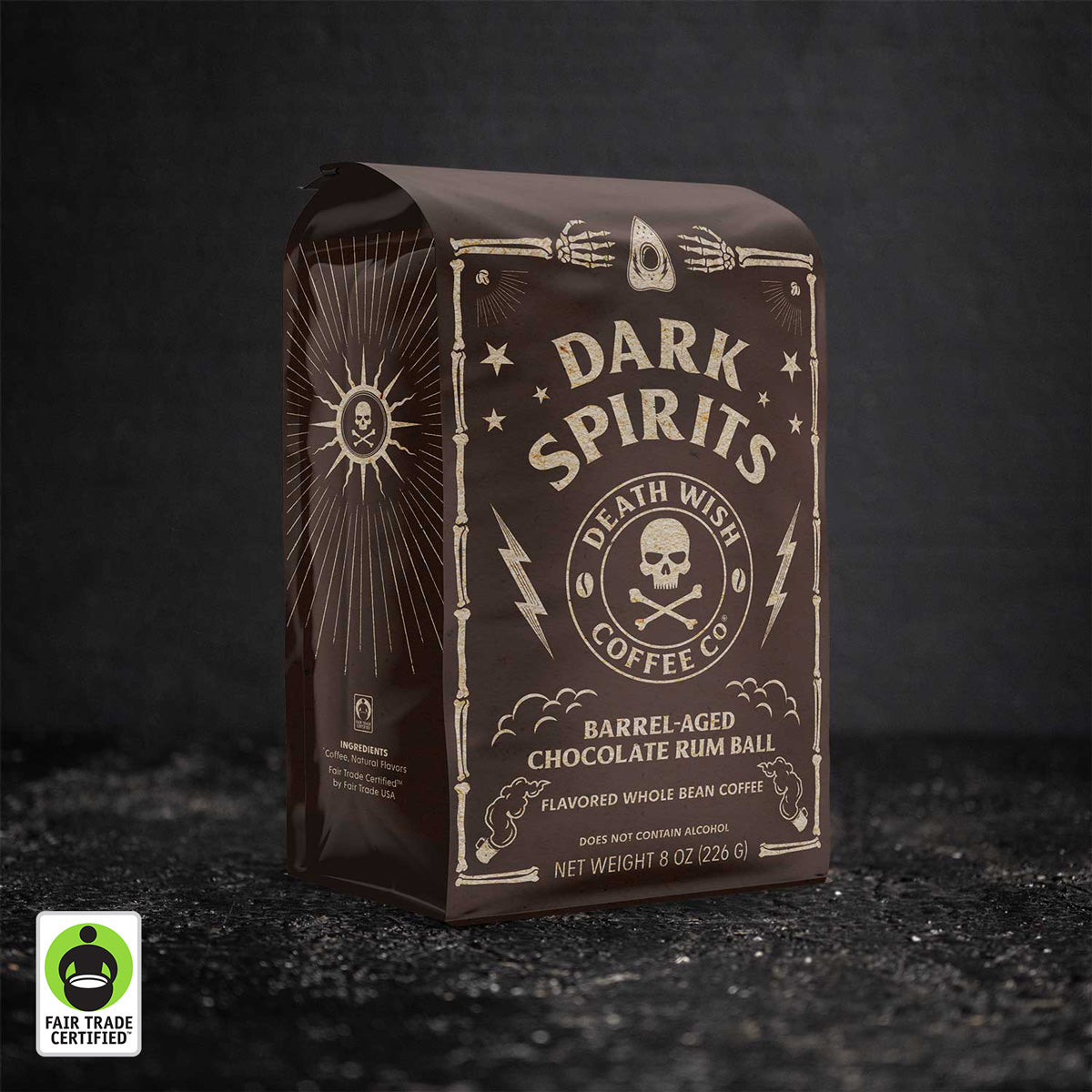 Death Wish Coffee Dark Spirits Barrel-Aged Chocolate Rum Ball Flavored Coffee