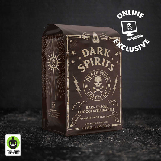 Death Wish Coffee Dark Spirits Barrel-Aged Chocolate Rum Ball Flavored Coffee