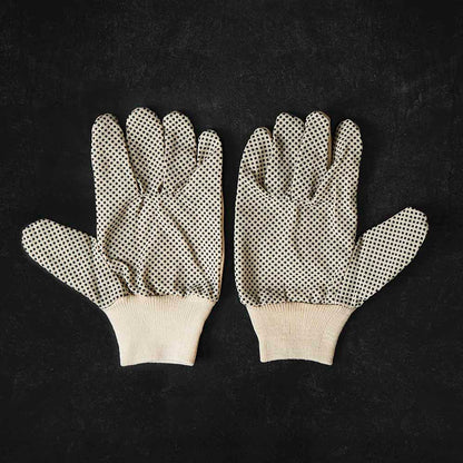 The palm side of the Death Wish Coffee Gettin' Dirty Gardening Gloves.