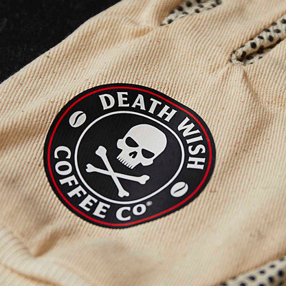 A close up of the Death Wish Coffee Gettin' Dirty Gardening Gloves.