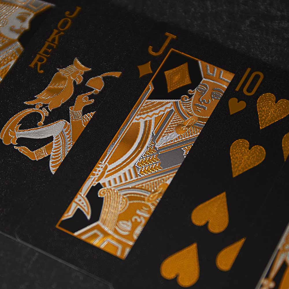 A close up of the front of of the Death Wish Coffee Poker Face Playing Cards.
