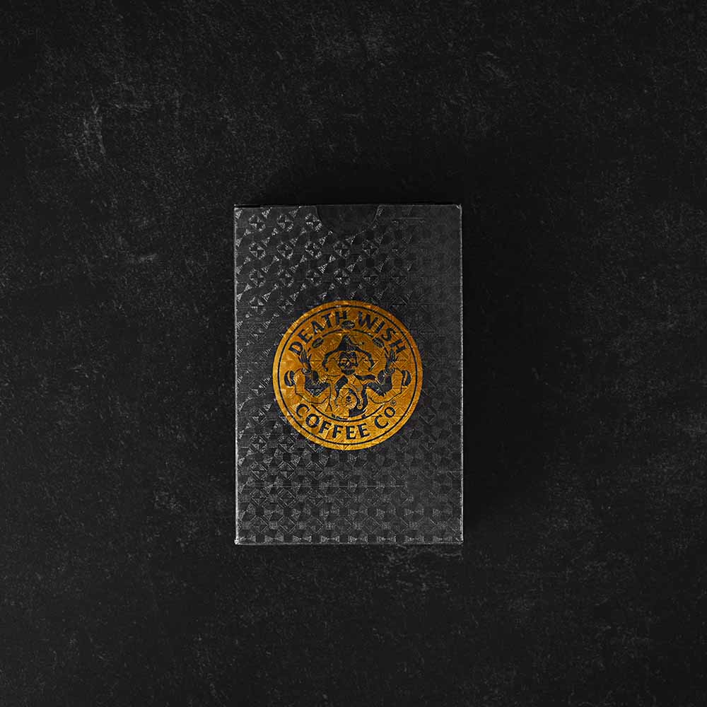 The box for the Death Wish Coffee Poker Face Playing Cards.