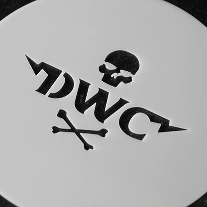 The DWC stencil from the Let It Fly Latte Pen & Stencil Set.