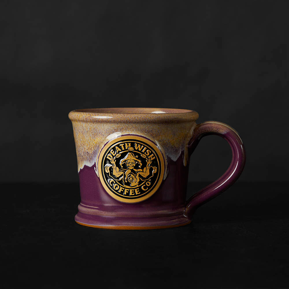 The front of the Death Wish Coffee Last Laugh Mug.