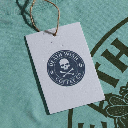 The lavender seed card included with the Death Wish Coffee Fatal Attraction Tee.