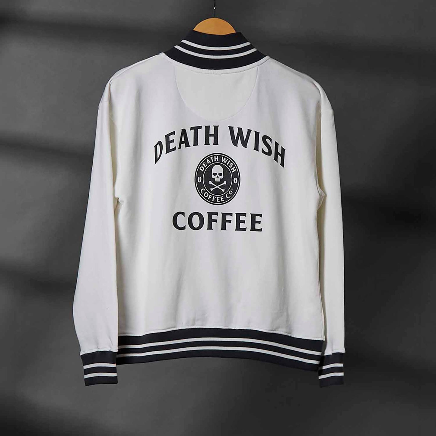 The back of the Death Wish Coffee After Hours Women's Full Zip Jacket.