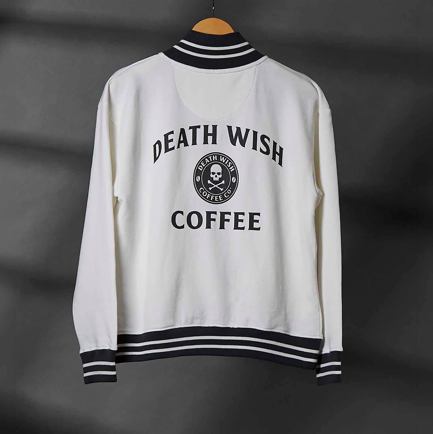 The back of the Death Wish Coffee After Hours Women's Full Zip Jacket.