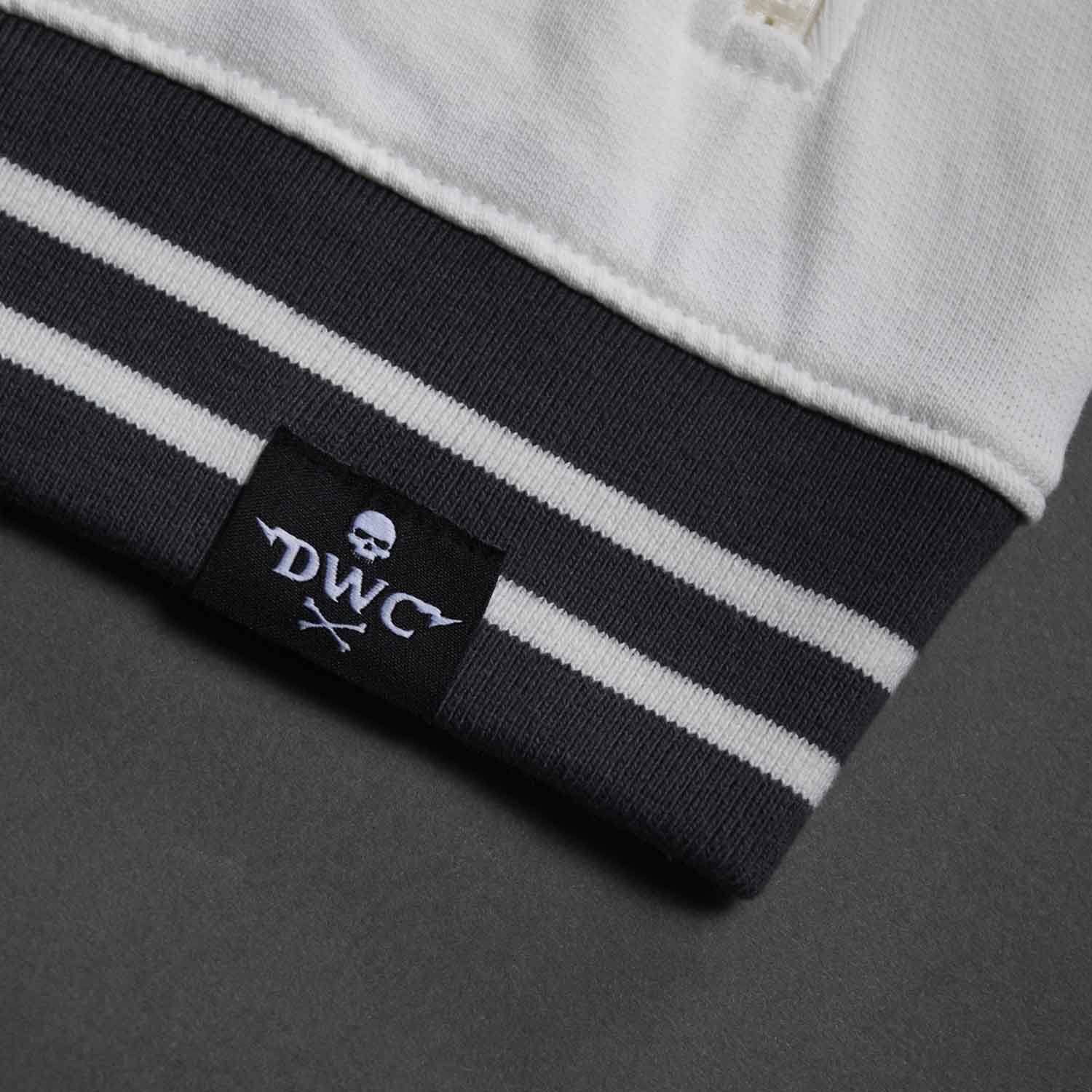 The woven label on the Death Wish Coffee After Hours Women's Full Zip Jacket.