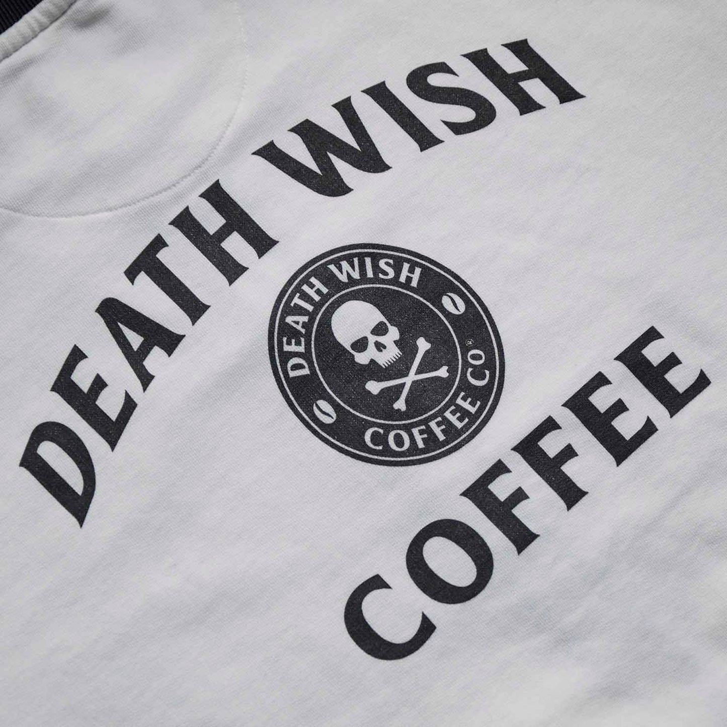 A detail shot of the back of the Death Wish Coffee After Hours Women's Full Zip Jacket.