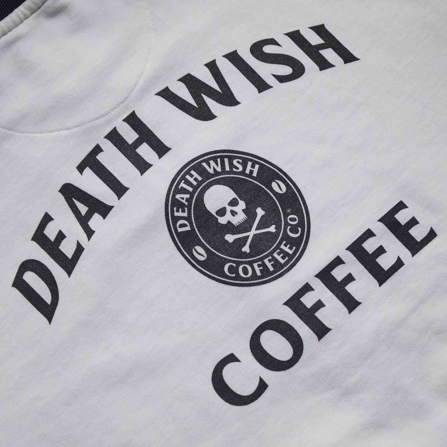 A detail shot of the back of the Death Wish Coffee After Hours Women's Full Zip Jacket.