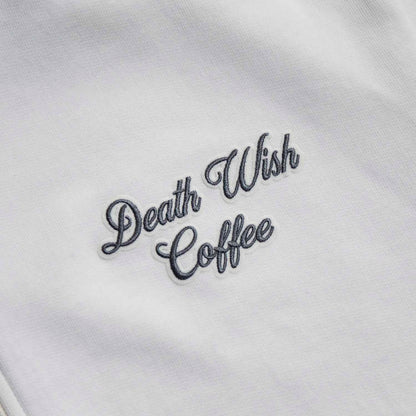 A detail shot of the front of the Death Wish Coffee After Hours Women's Full Zip Jacket.