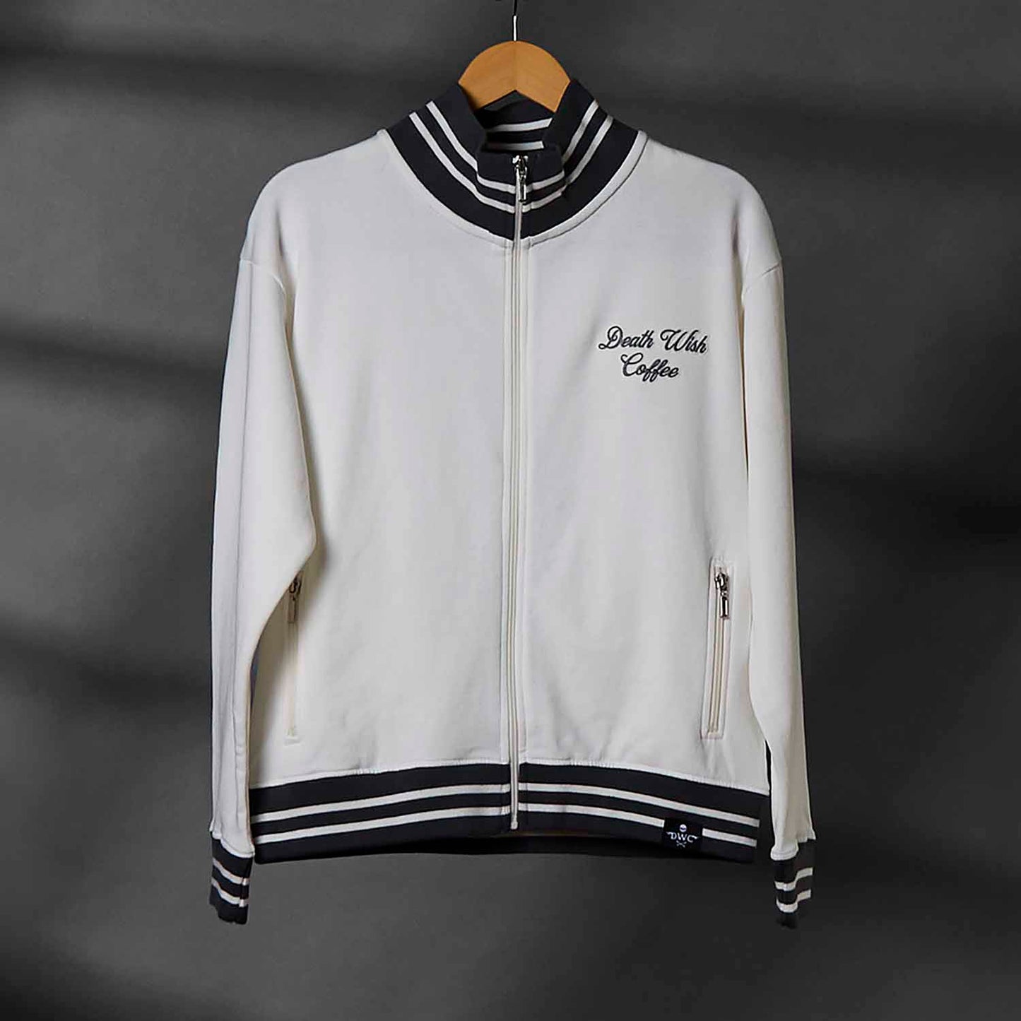 The front of the Death Wish Coffee After Hours Women's Full Zip Jacket.