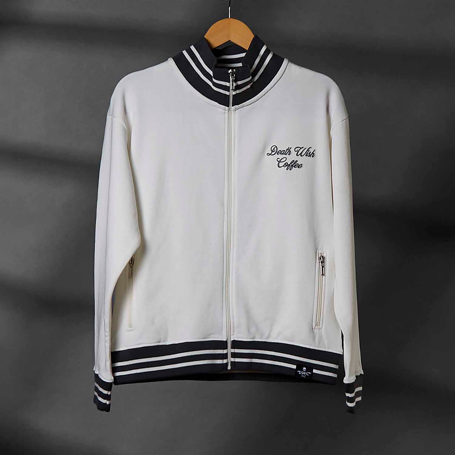 The front of the Death Wish Coffee After Hours Women's Full Zip Jacket.