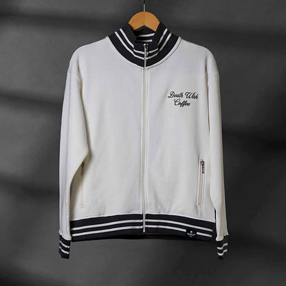 The front of the Death Wish Coffee After Hours Women's Full Zip Jacket.