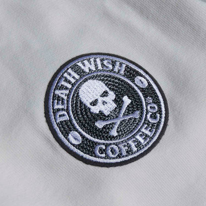 A detail shot of the sleeve of the Death Wish Coffee Brews Cruise Pullover.