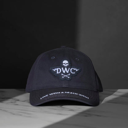 The front of the Death Wish Coffee Daily Directive Snapback.