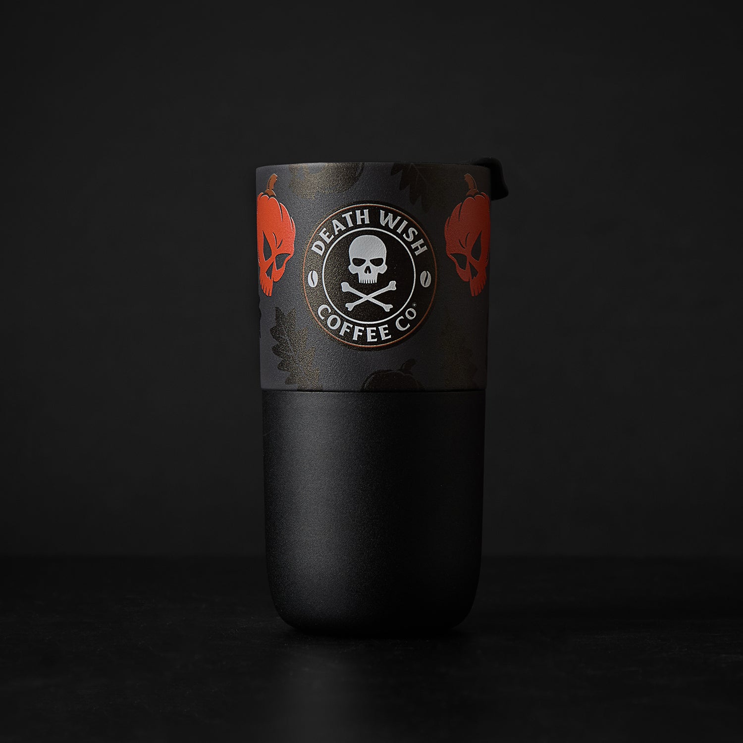 The front of the Death Wish Coffee Pumpkin Chai Klean Kanteen.