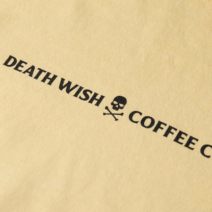 A close up of the front of the Death Wish Coffee Higher Ground Tee.