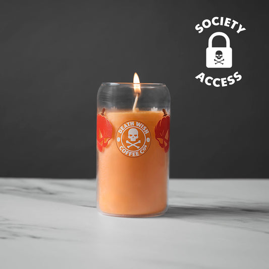 Unlock early access to the Death Wish Coffee Pumpkin Chai Soda Can Candle.