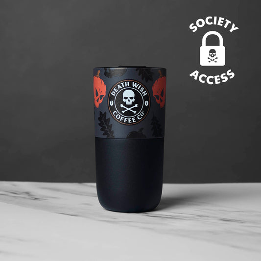 Unlock society access to the Death Wish Coffee Pumpkin Chai Klean Kanteen (16oz).