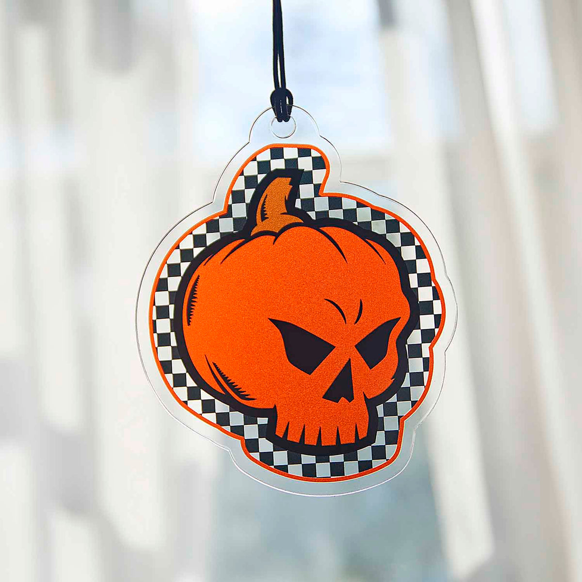 A detail shot of the Death Wish Coffee Pumpkin Spice Suncatcher.
