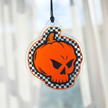 A detail shot of the Death Wish Coffee Pumpkin Spice Suncatcher.