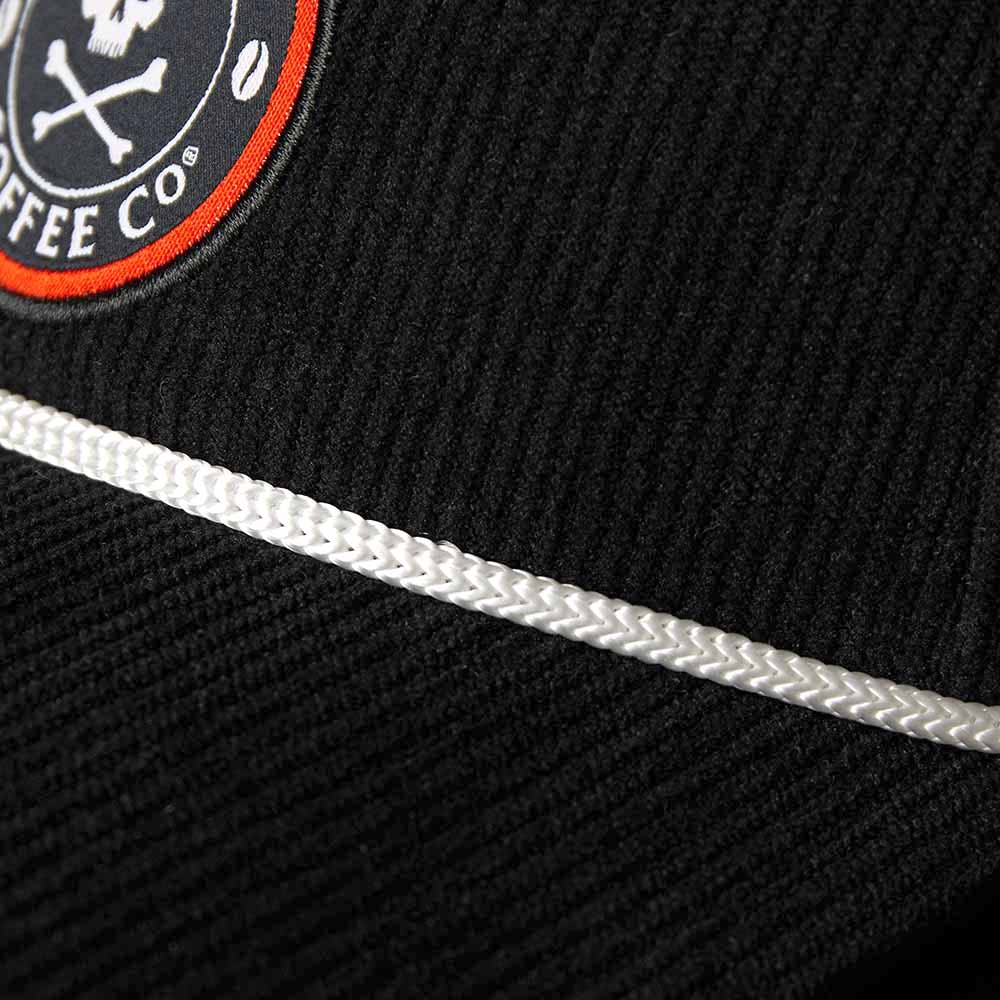 A detail shot of the Death Wish Coffee Coffee & Cord Snapback.