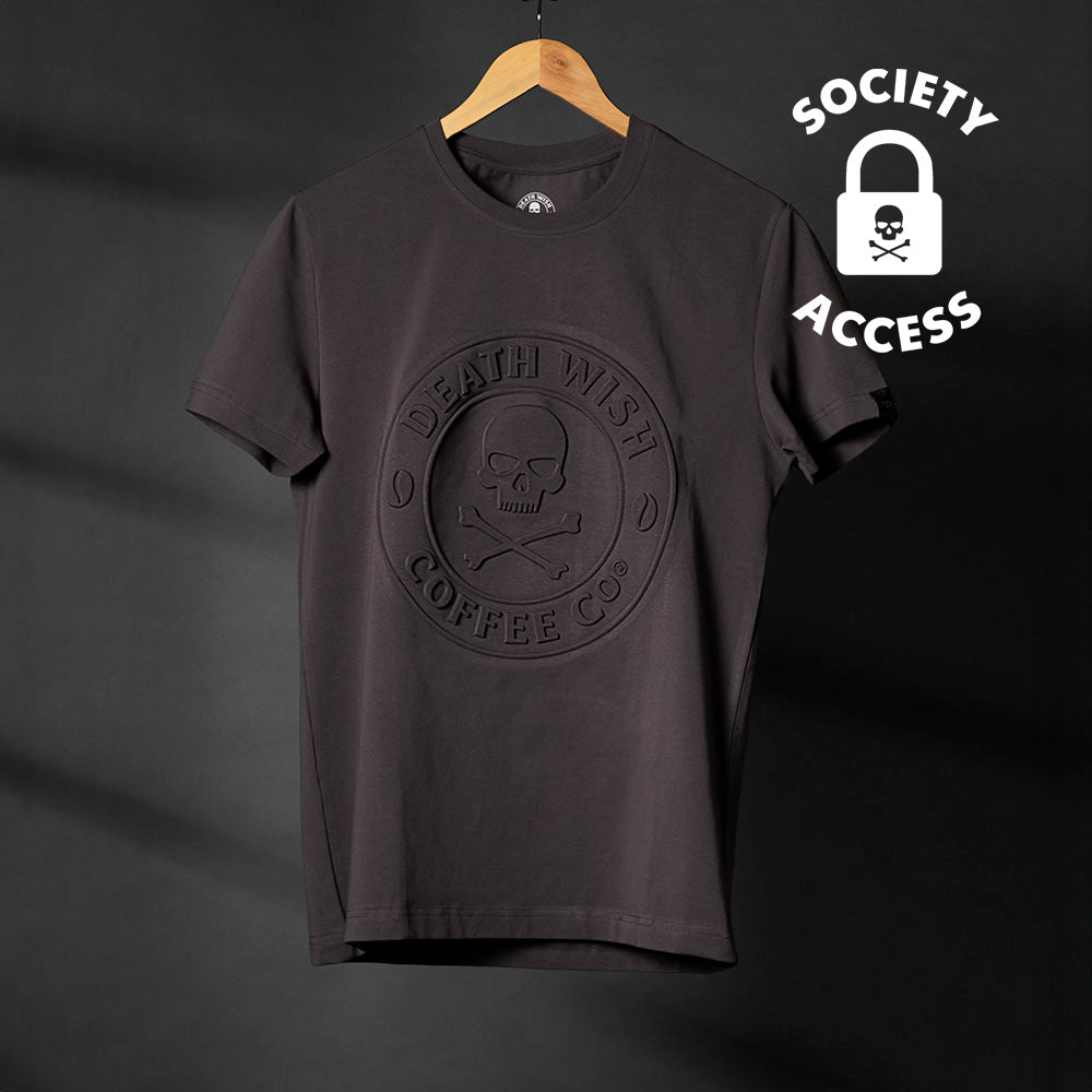 Unlock early access to the Death Wish Coffee Erebus Embossed Tee.