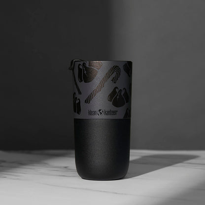 The back of the Death Wish Coffee Peppermint Mocha Klean Kanteen.