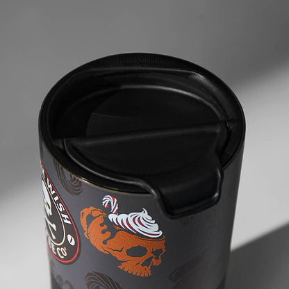 A top down view of the Death Wish Coffee Peppermint Mocha Klean Kanteen.