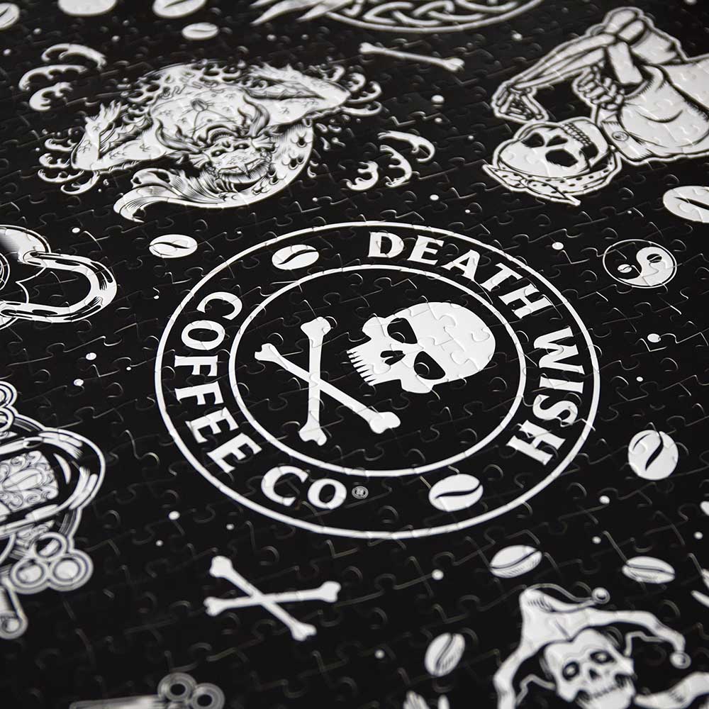 The Death Wish Coffee Puzzled Past Advent Calendar puzzle put together.