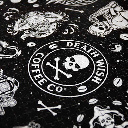 The Death Wish Coffee Puzzled Past Advent Calendar puzzle put together.