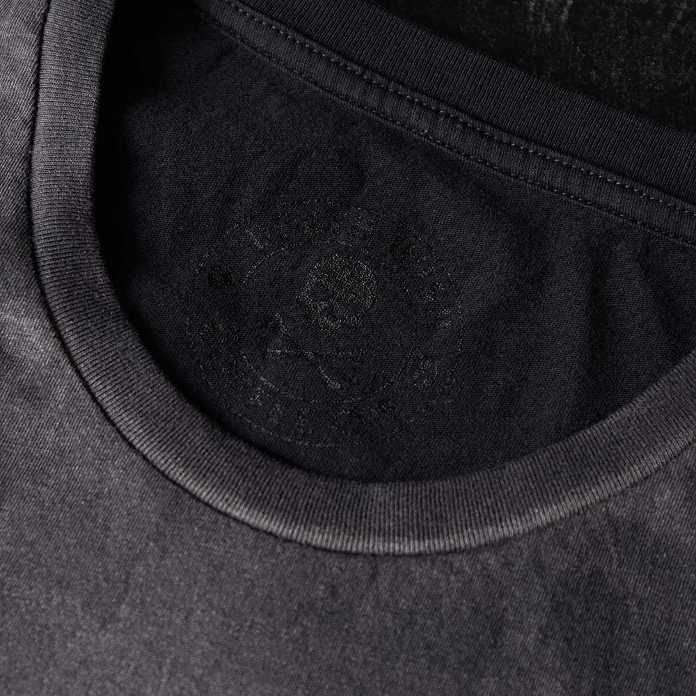 The interior neck of the Death Wish Coffee Dye Hard Tee.