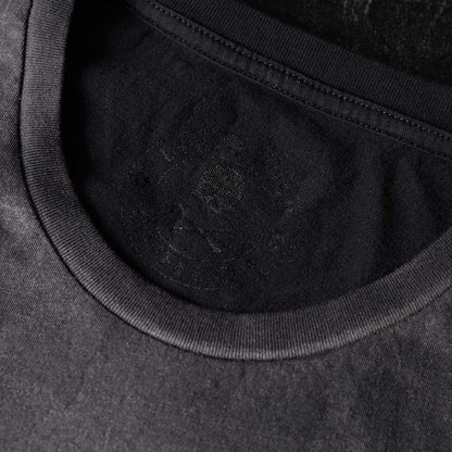 The interior neck of the Death Wish Coffee Dye Hard Tee.