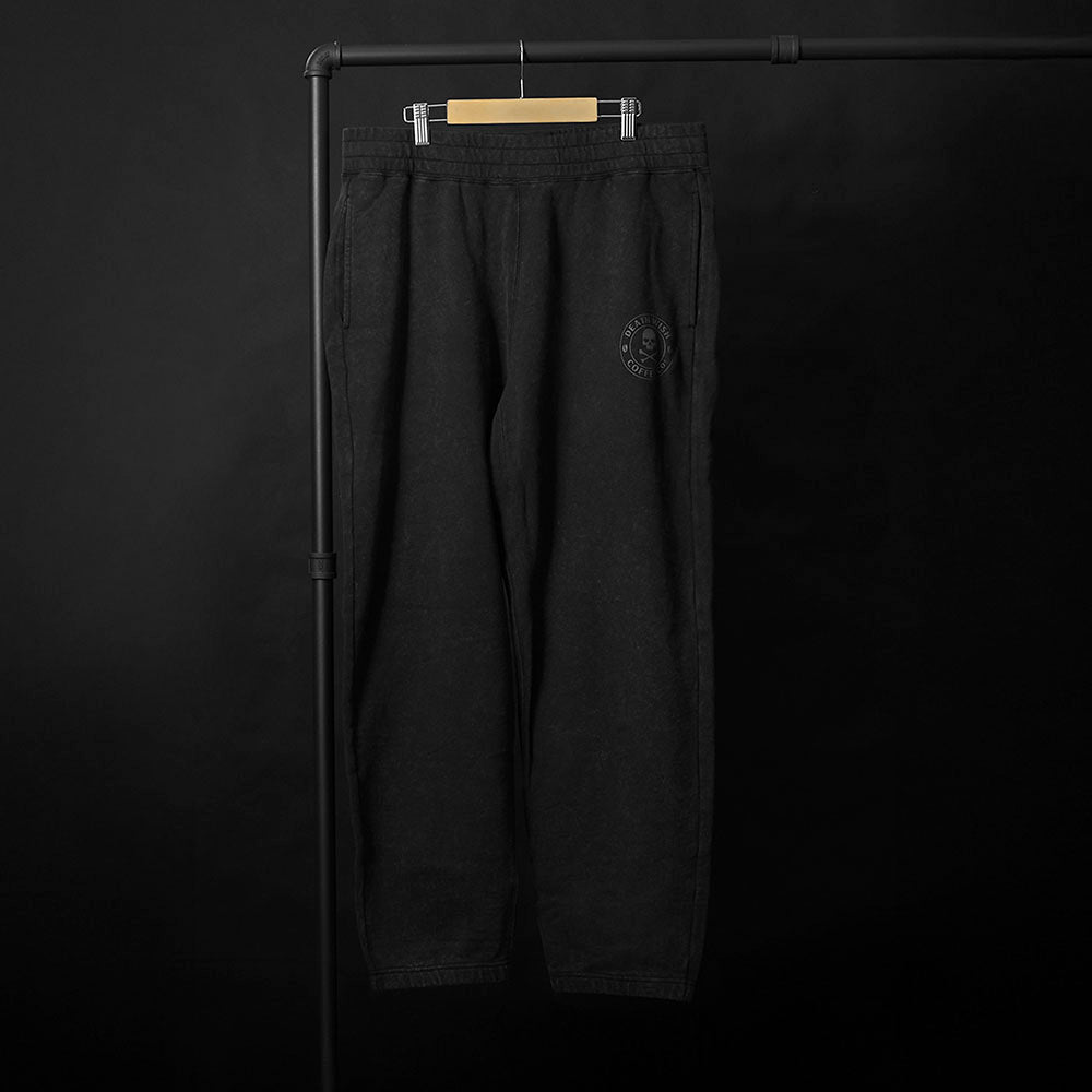 The front of the Death Wish Coffee Coffee & Chill Joggers.