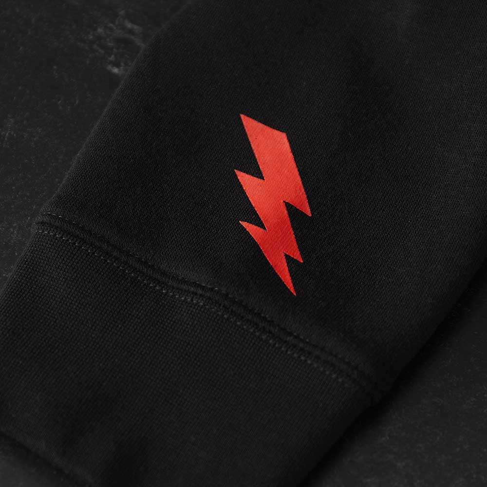 The sleeve detail of the Death Wish Coffee Signature Hoodie.