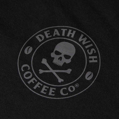 A close up of the front of the Death Wish Coffee Signature Shadow Tee.