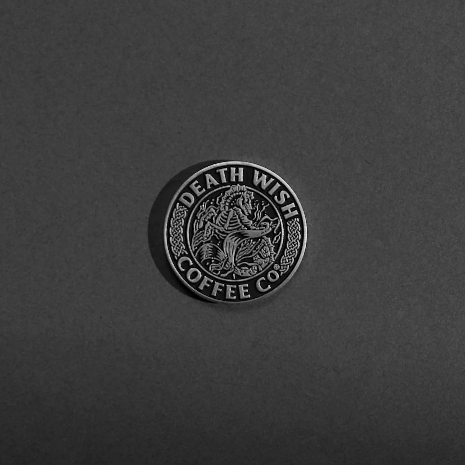 The Kelpie Medallion side of the Death Wish Coffee Heads or Horses’ Tails Commemorative Coin.