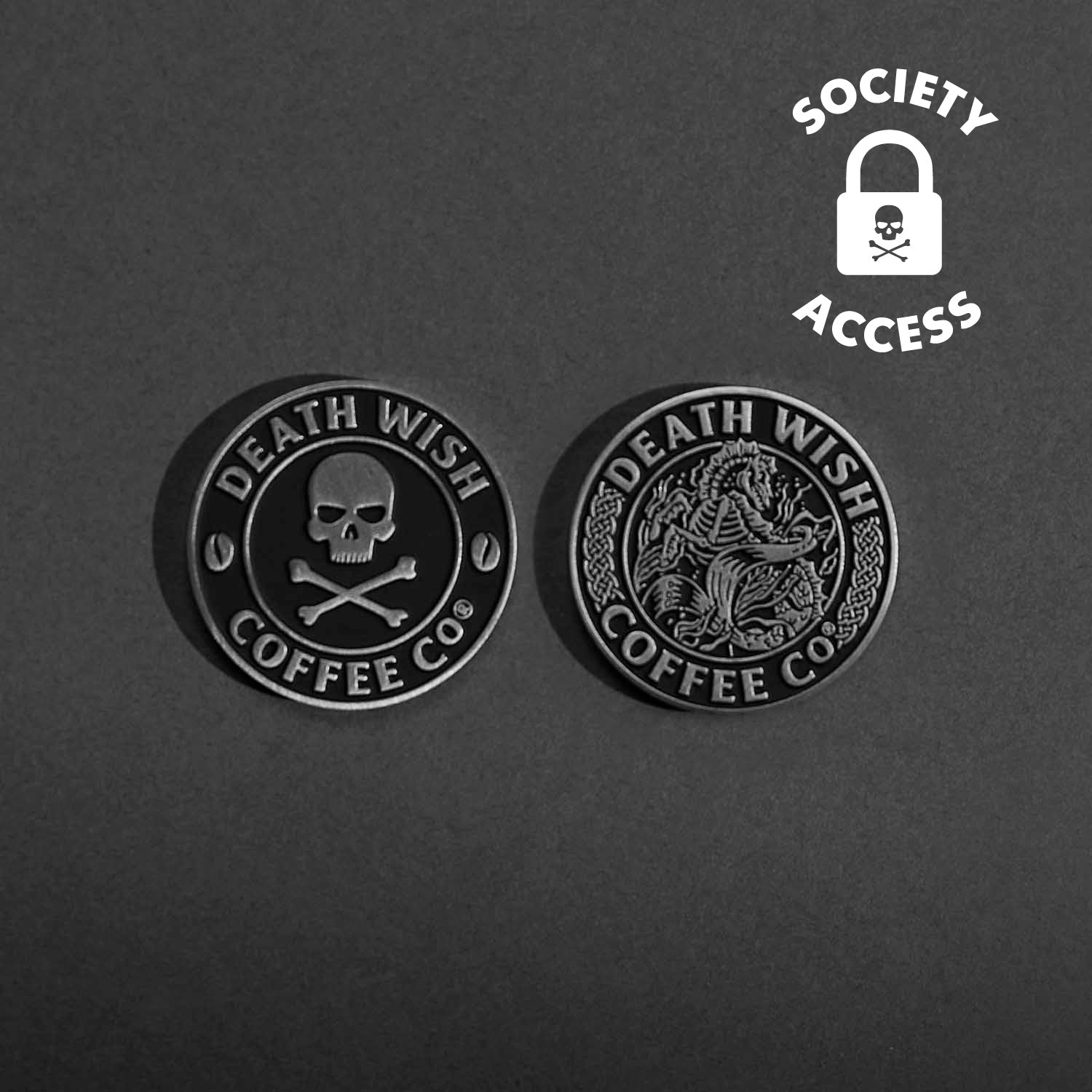 Use your coffee subscription to unlock early access to the Death Wish Coffee Heads or Horses’ Tails Commemorative Coin.