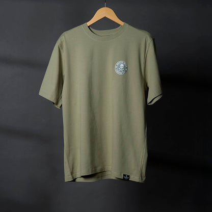 The front of the Death Wish Coffee Dropout Collegiate Tee.