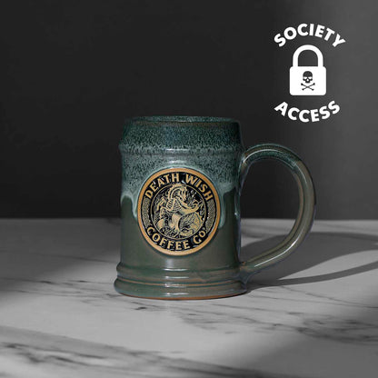 Use your coffee subscription to unlock early access to the Death Wish Coffee Cursed Waters Kelpie Tankard.