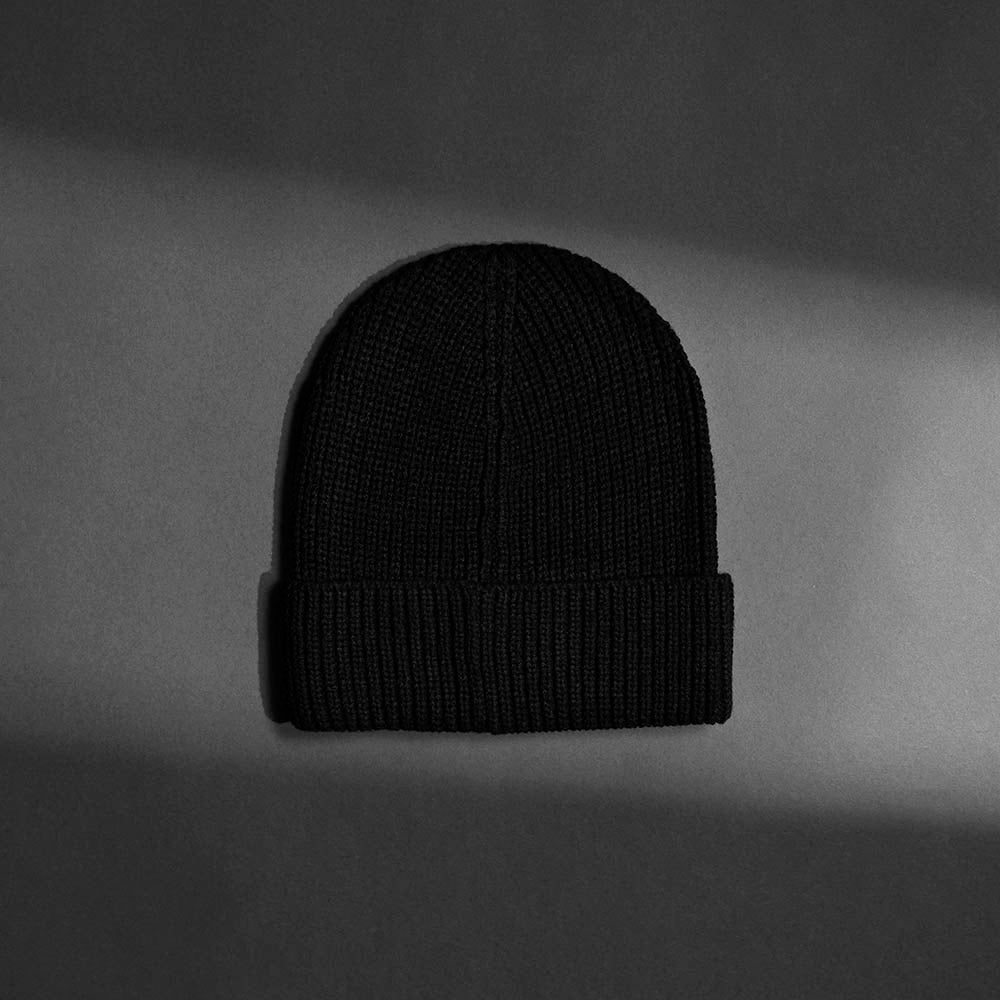 The back of the Death Wish Coffee Society Insignia Beanie.