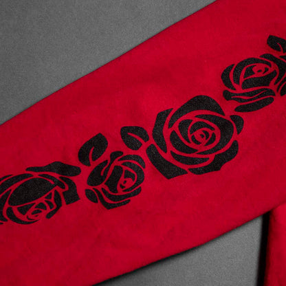 A close up of the sleeve detail on the Death Wish Coffee Lovers Long Sleeve.