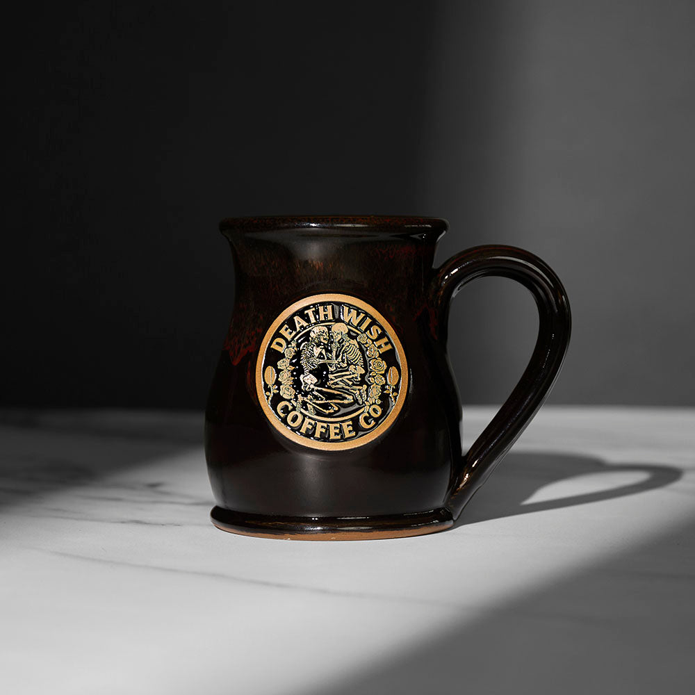 The front of the Death Wish Coffee Eternal Embrace Resurrected Relic Mug.