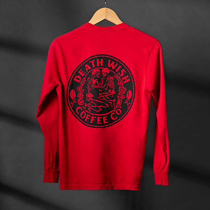The back of the Death Wish Coffee Lovers Long Sleeve.