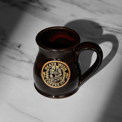 A top down view of the Death Wish Coffee Eternal Embrace Resurrected Relic Mug.